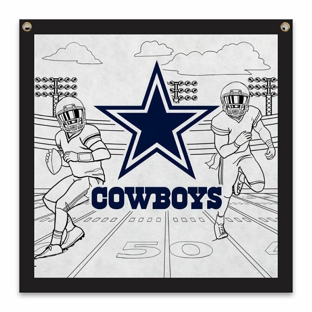 NFL Color Me Felt 23 x 23 Brass Grommet Banner Featuring Dallas Cowboys